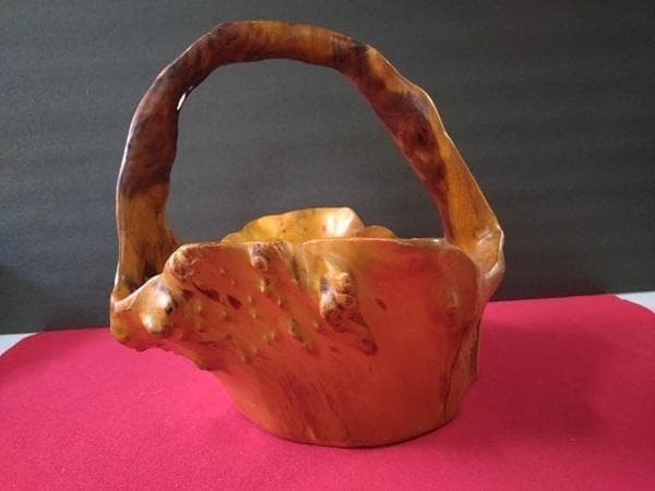 Y 長期保管 天然木 屋久杉？ バスケット アンティーク インテリア カゴ