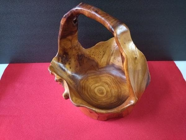 Y 長期保管 天然木 屋久杉？ バスケット アンティーク インテリア カゴ