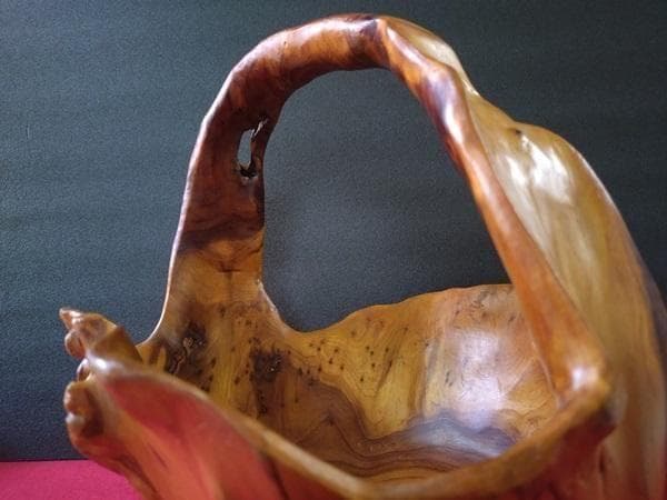 Y 長期保管 天然木 屋久杉？ バスケット アンティーク インテリア カゴ