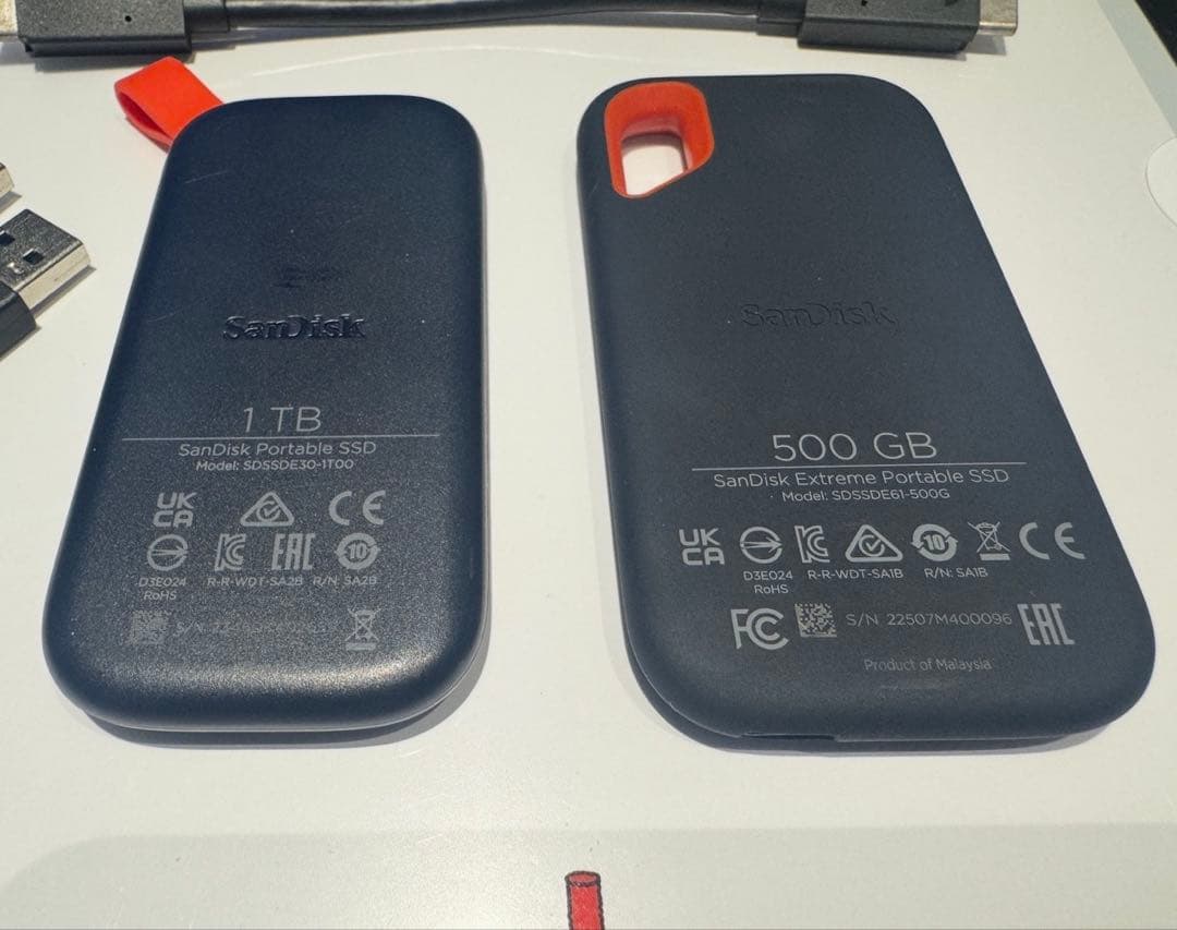 SanDisk ポータブルSSD 1TB 500GB