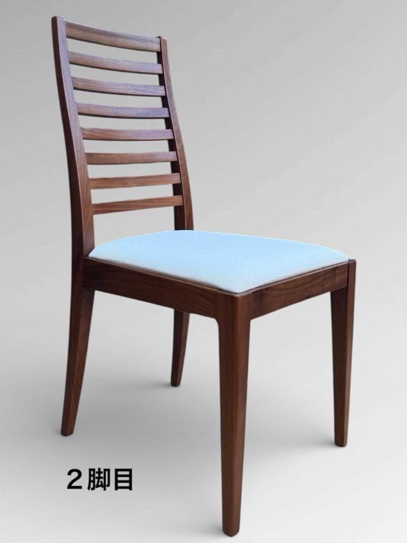 ①【美品】秋田木工 IDC大塚家具 ダイニングチェア ラダーバック 曲げ木 ２脚