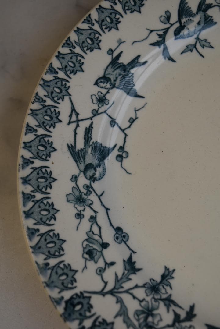 美品 choisy-le-roi ショワジー　小鳥のデザート皿　アンティーク