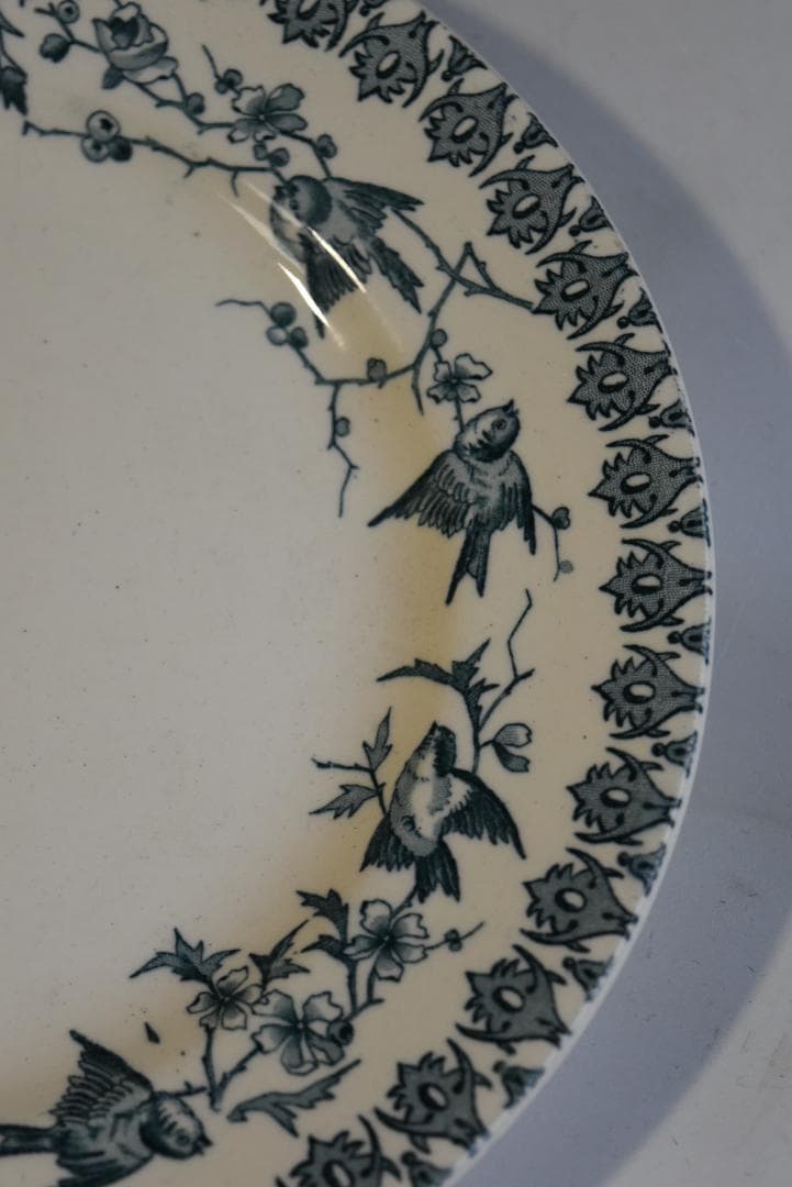 美品 choisy-le-roi ショワジー　小鳥のデザート皿　アンティーク