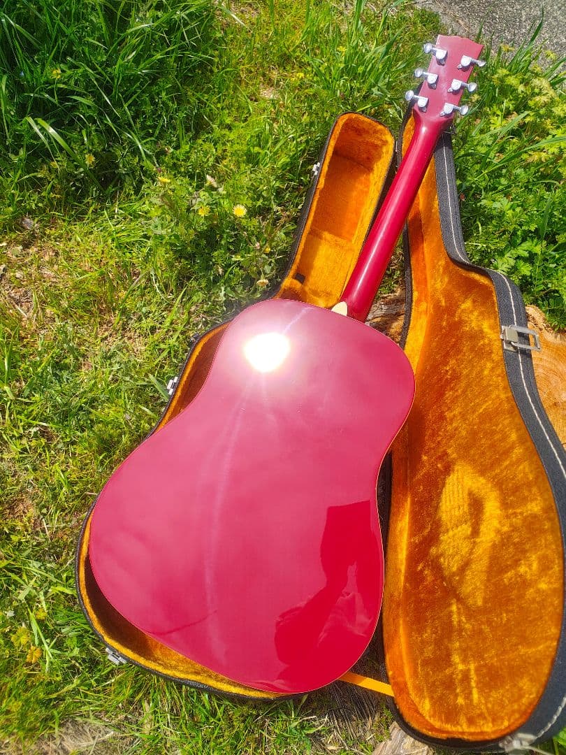 超美品 ノーブランド 真っ赤なJ45スタイル コンタクトPU付エレアコ HC付