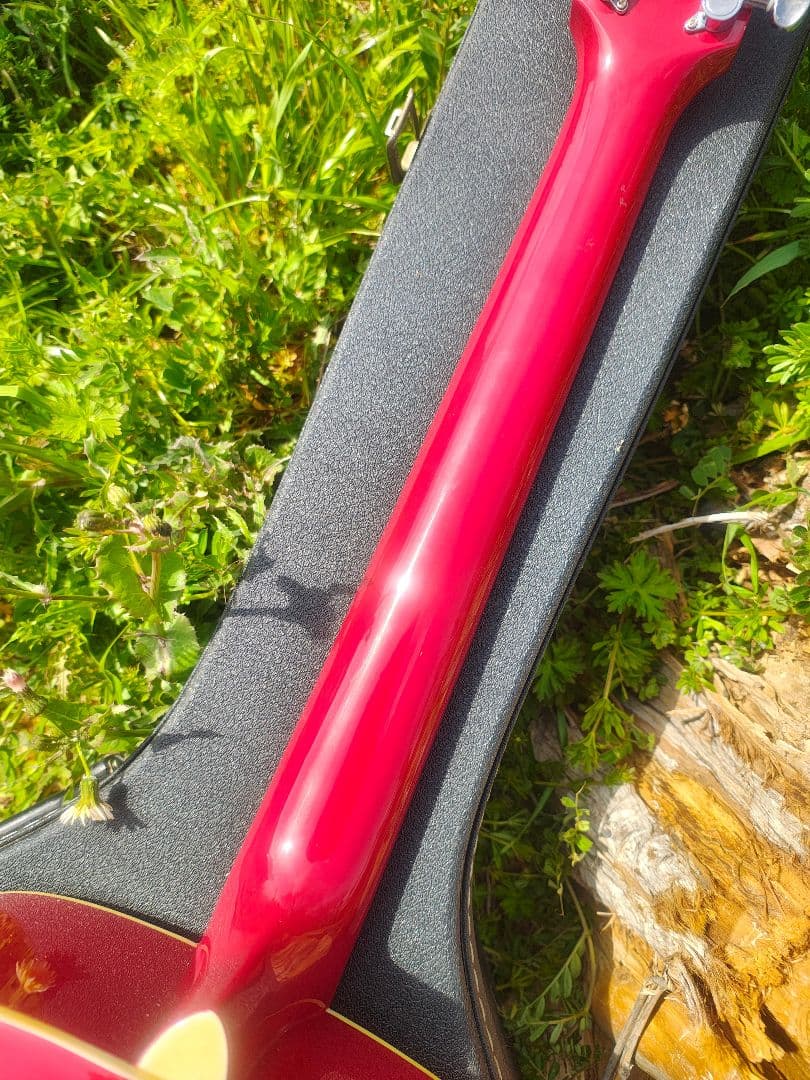 超美品 ノーブランド 真っ赤なJ45スタイル コンタクトPU付エレアコ HC付