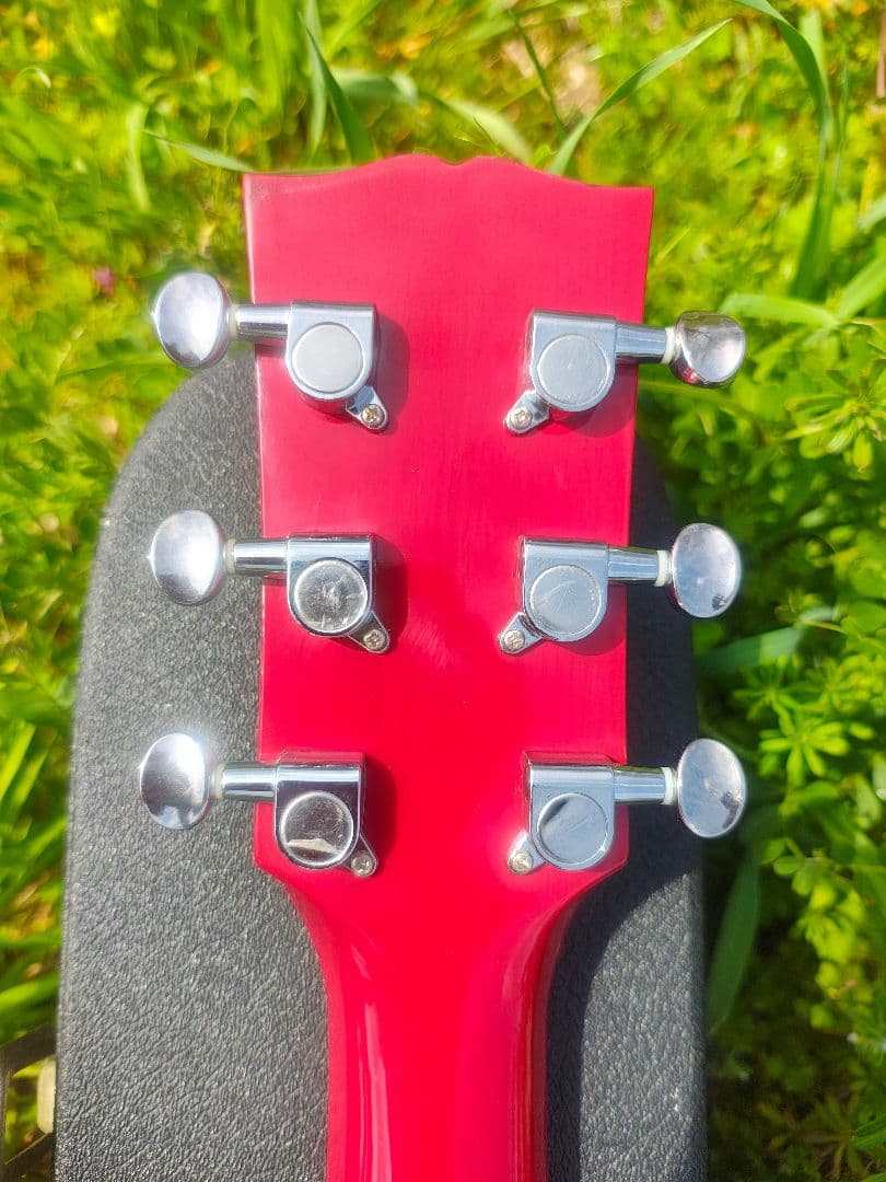 超美品 ノーブランド 真っ赤なJ45スタイル コンタクトPU付エレアコ HC付