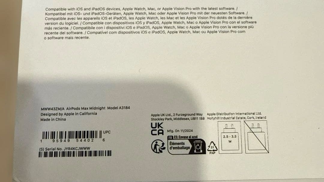 【純正品】Airpods Max 第二世代 タイプC ミッドナイト