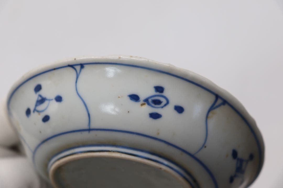 中国　明時代　染付小皿2点　芙蓉手　送料込み0605