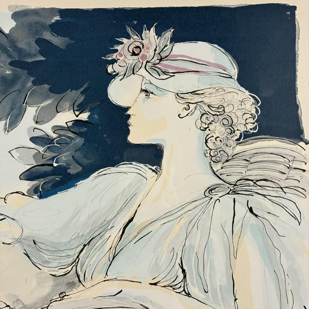 美品 サージ・マルジス「読書のひととき」リトグラフ 直筆サイン入り フランス作家