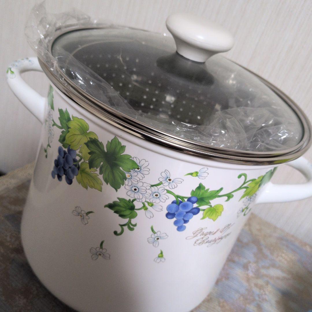 ブドウデザイン 両手鍋 ストレーナー付き