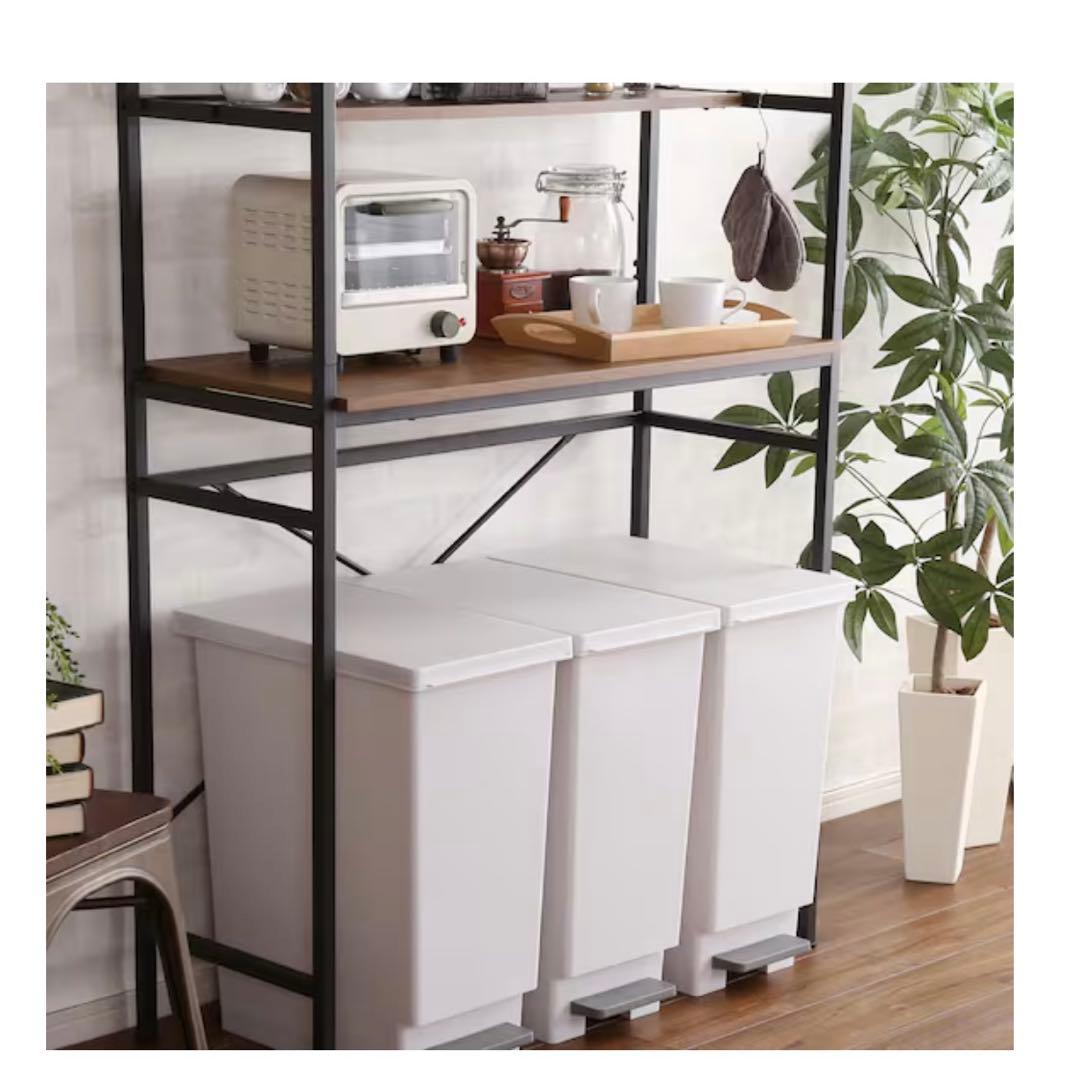 ニトリ食器棚 ヴィンテージテイストのごみ箱上ラック ワイド