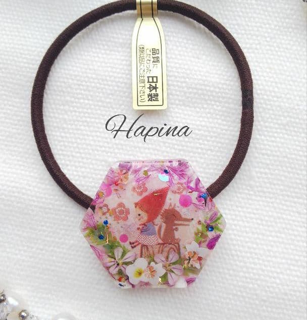 おとぎの国 赤ずきんちゃんの世界 六角形レジンヘアゴム