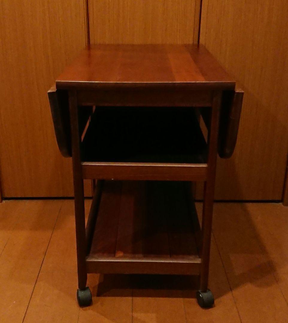 昭和レトロ 両側バタフライワゴン テーブル 木製 折りたたみ キッチンワゴン