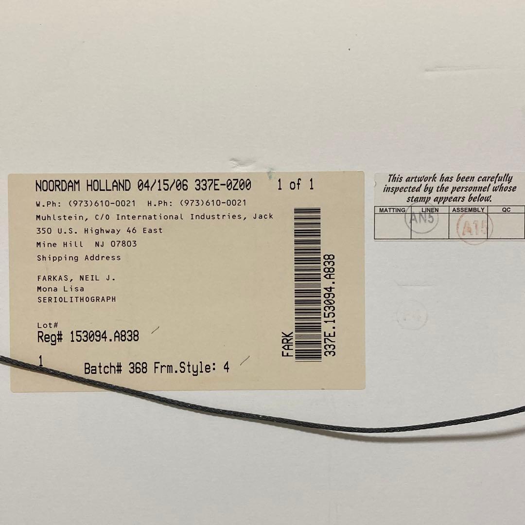 Neil Farkas モナリザ セリオリソグラフ 額装 現代アート
