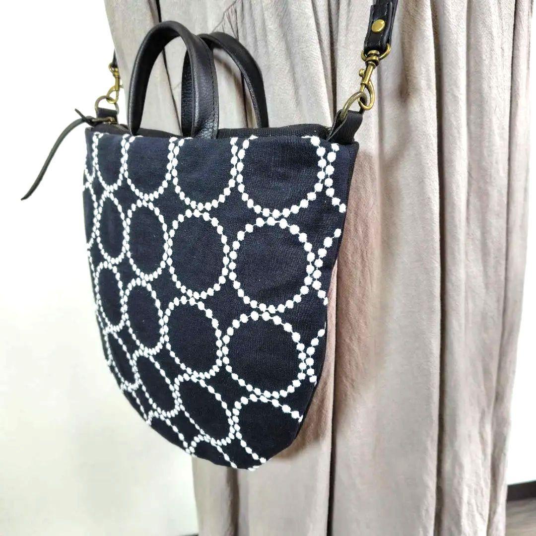 ミナペルホネン/tambourineタンバリンネイビー×白/ロングミニラウンドシ