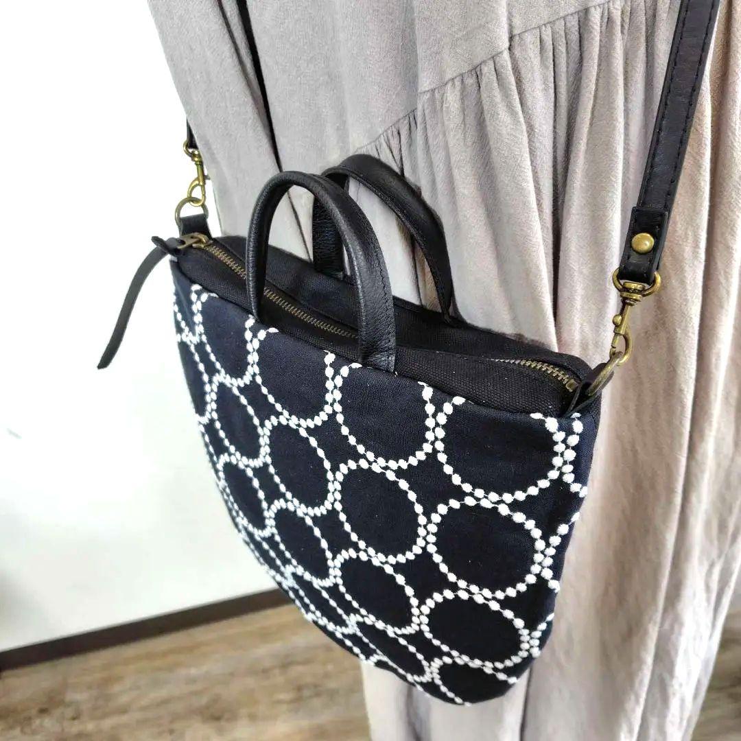 ミナペルホネン/tambourineタンバリンネイビー×白/ロングミニラウンドシ