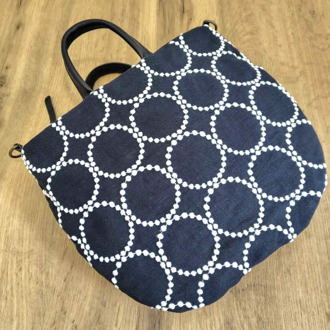 ミナペルホネン/tambourineタンバリンネイビー×白/ロングミニラウンドシ