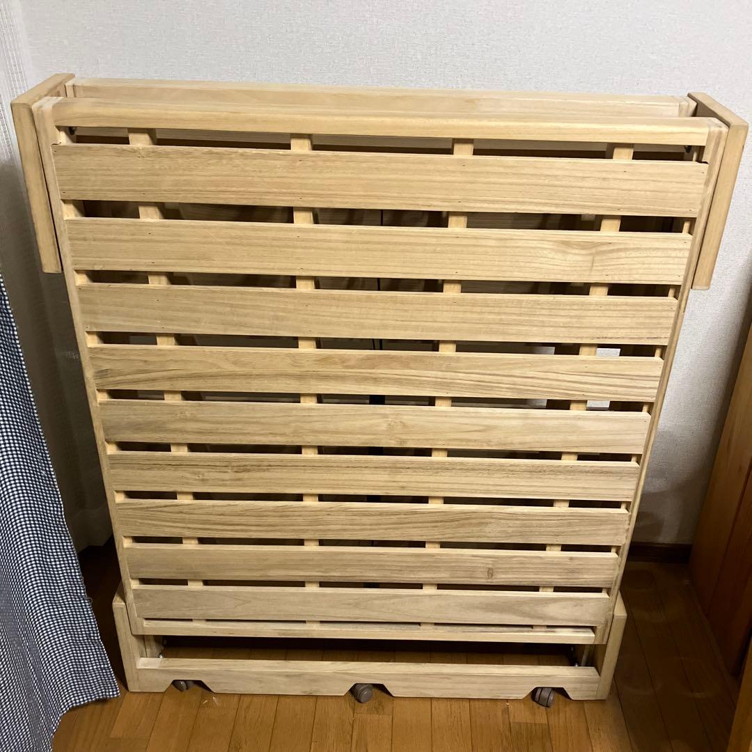 桐らくね　折りたたみベッド 木製