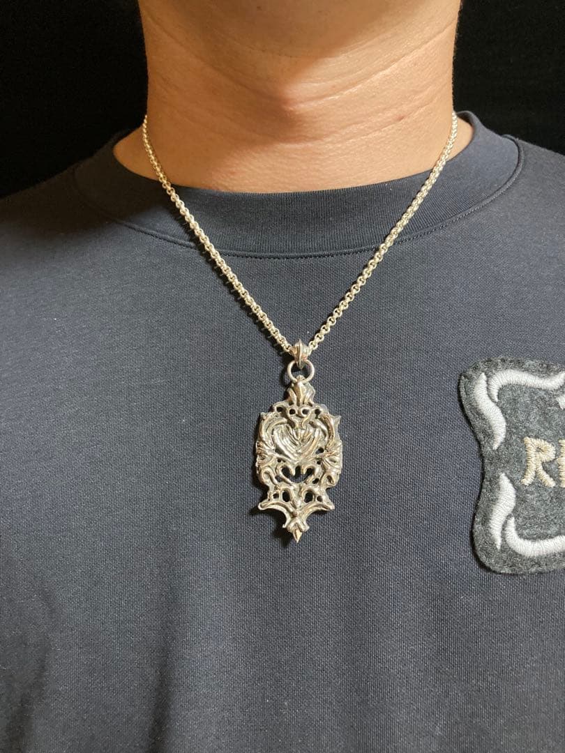 BIGフローラルPendant チェーン付き Silver925