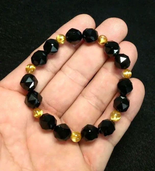 極上ルチル＆スターカットモリオン No.２　ブレスレット　魔除け　金運　勝負運