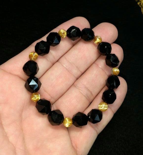 極上ルチル＆スターカットモリオン No.２　ブレスレット　魔除け　金運　勝負運