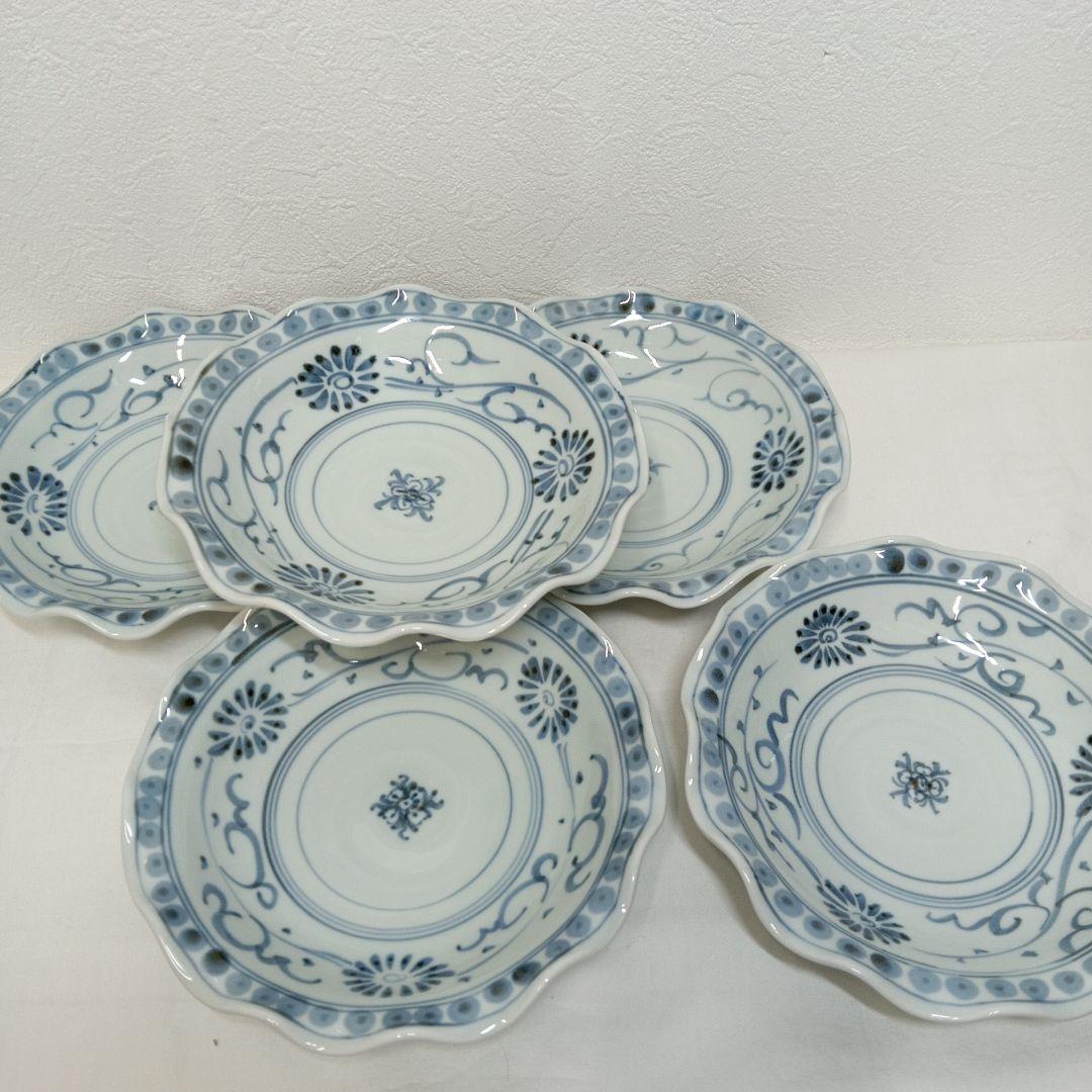 有田焼 予山窯 安南唐草 煮物皿 深皿 多用鉢　　 5枚セット