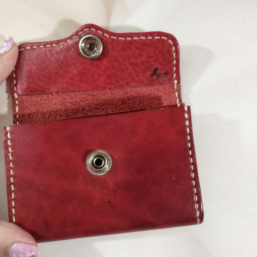 名刺入れ　ミニ財布　赤色