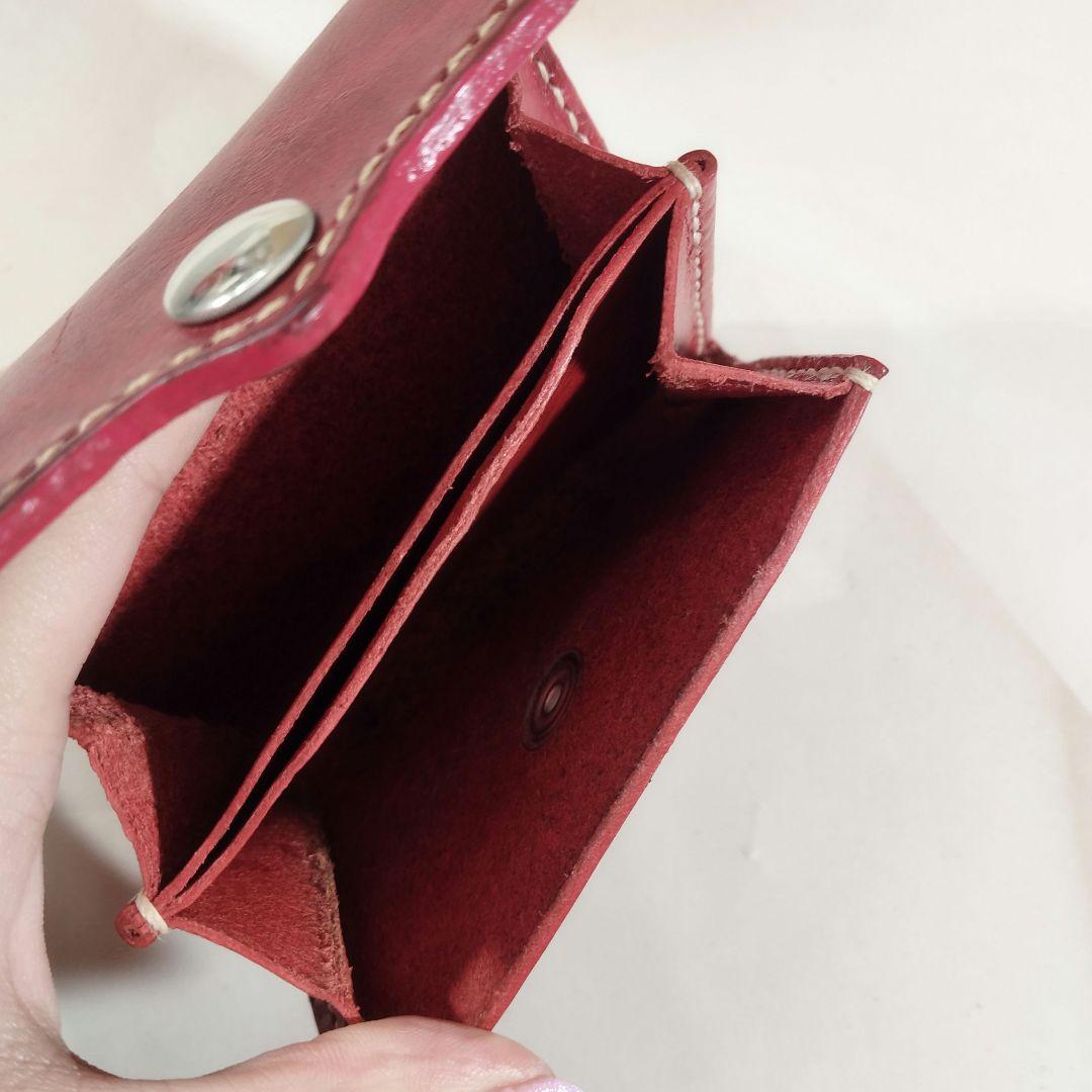 名刺入れ　ミニ財布　赤色