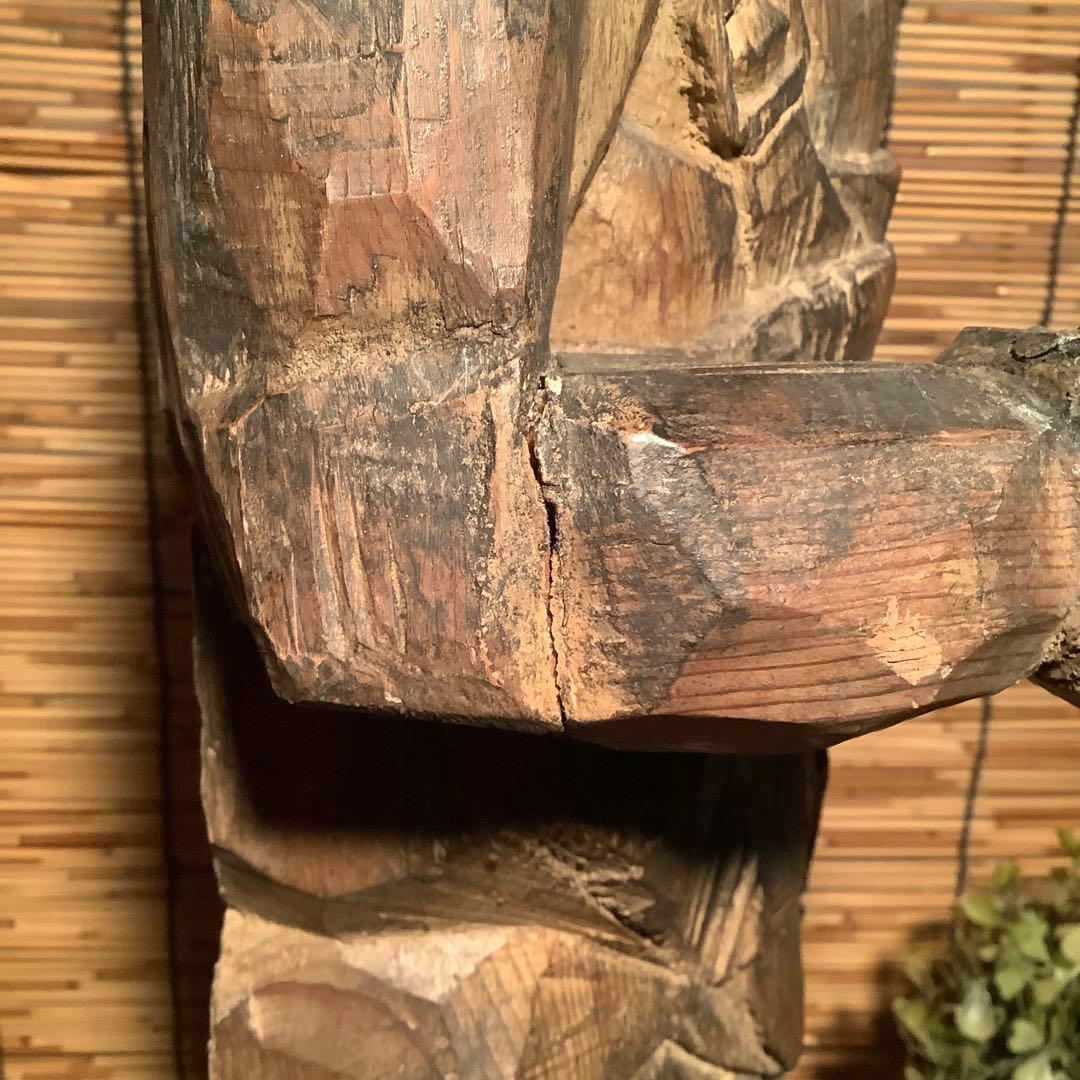 江戸期・密教護法善神「憤怒・炎髪不動明王」不動信仰・神仏守護神・特大木彫