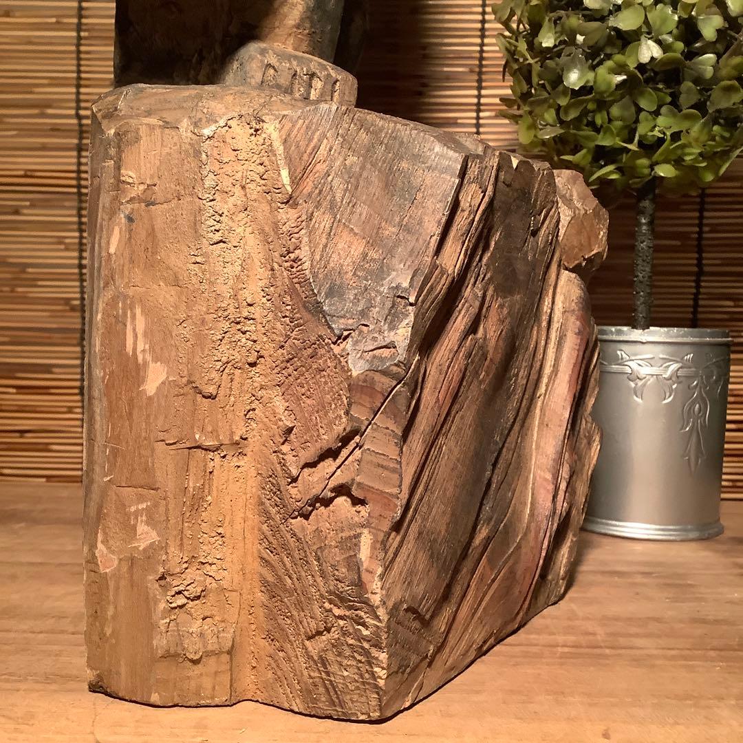 江戸期・密教護法善神「憤怒・炎髪不動明王」不動信仰・神仏守護神・特大木彫