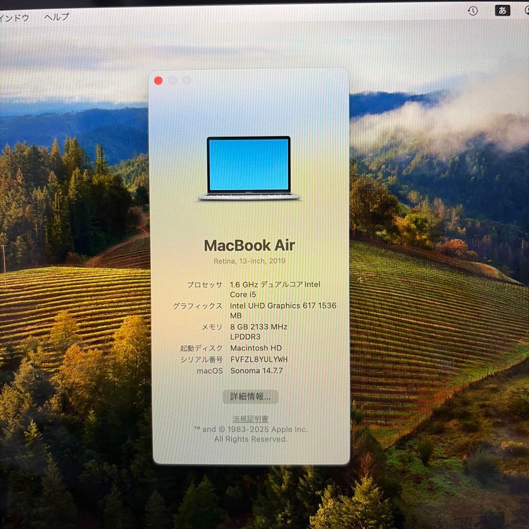MacBook Air 13in 2019/i5/8GB/USキーボード