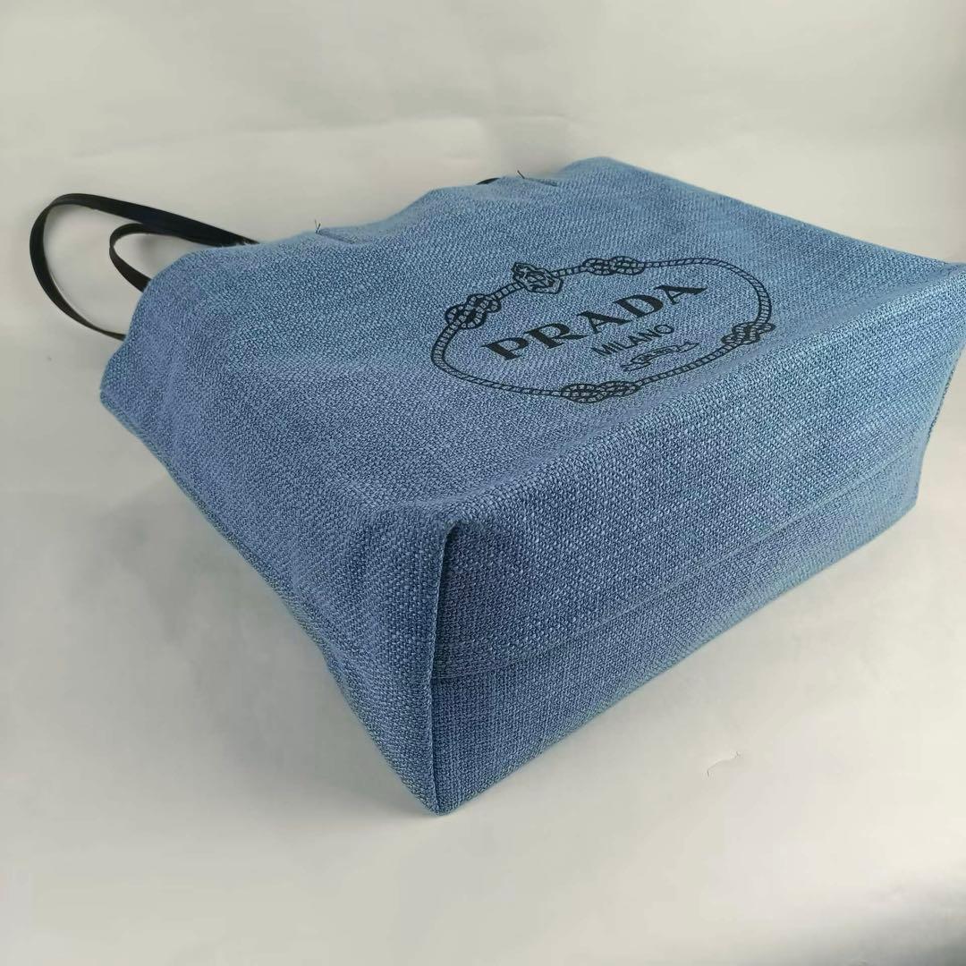 PRADAトートバッグ ブルー ノベルティ 大容量ランチバッグ