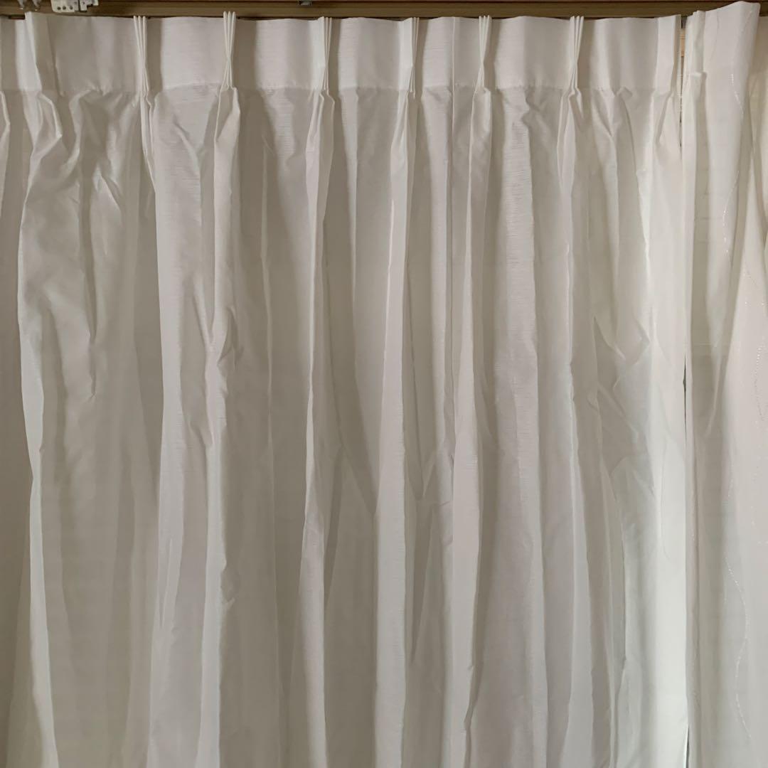 【超美品】ケユカオーダー　特注　ピンクドレープカーテン2枚 レースカーテン2枚