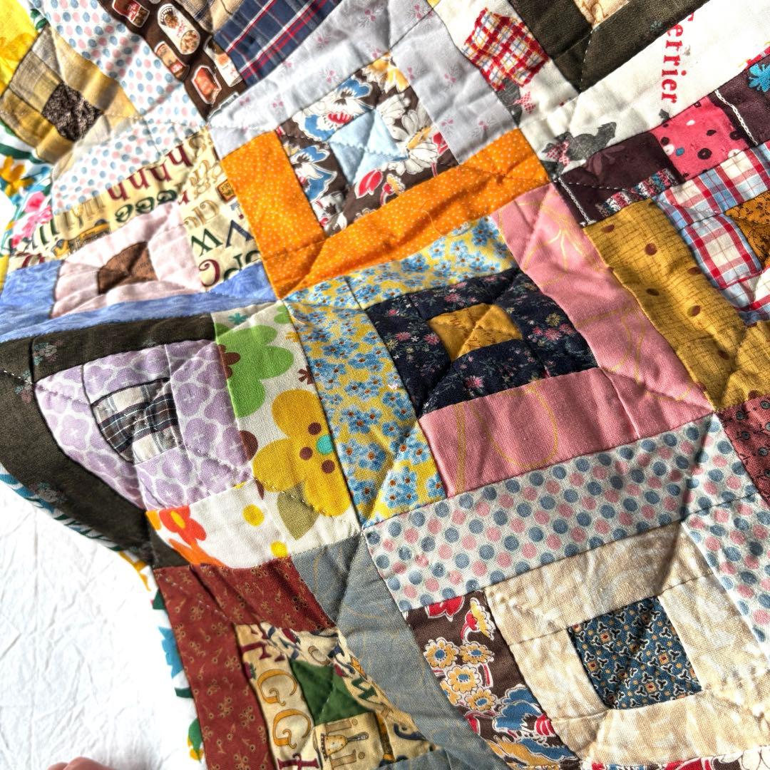 大判パッチワークキルト　ブランケット　タペストリー　お包み