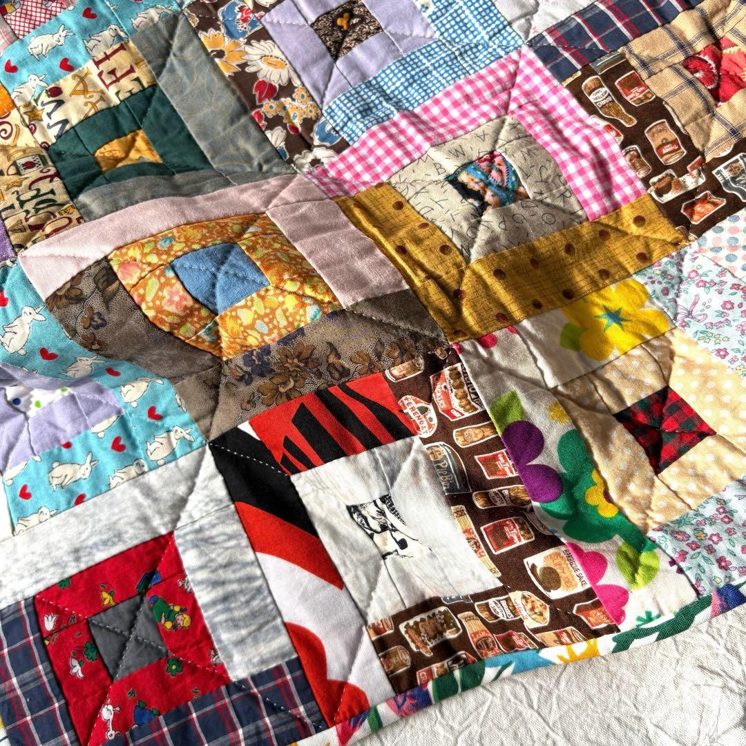 大判パッチワークキルト　ブランケット　タペストリー　お包み