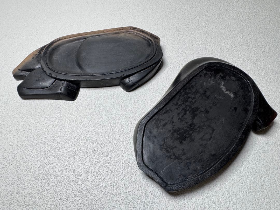 卧牛型 硯面付き墨盒 書道具