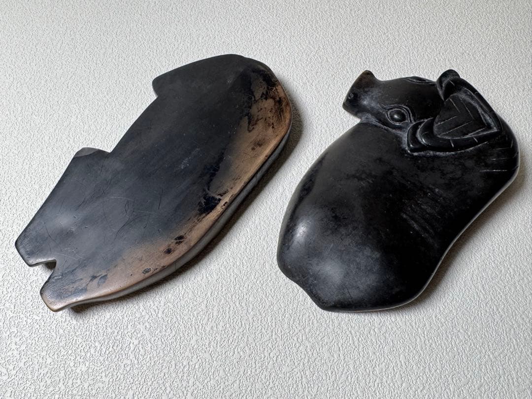 卧牛型 硯面付き墨盒 書道具