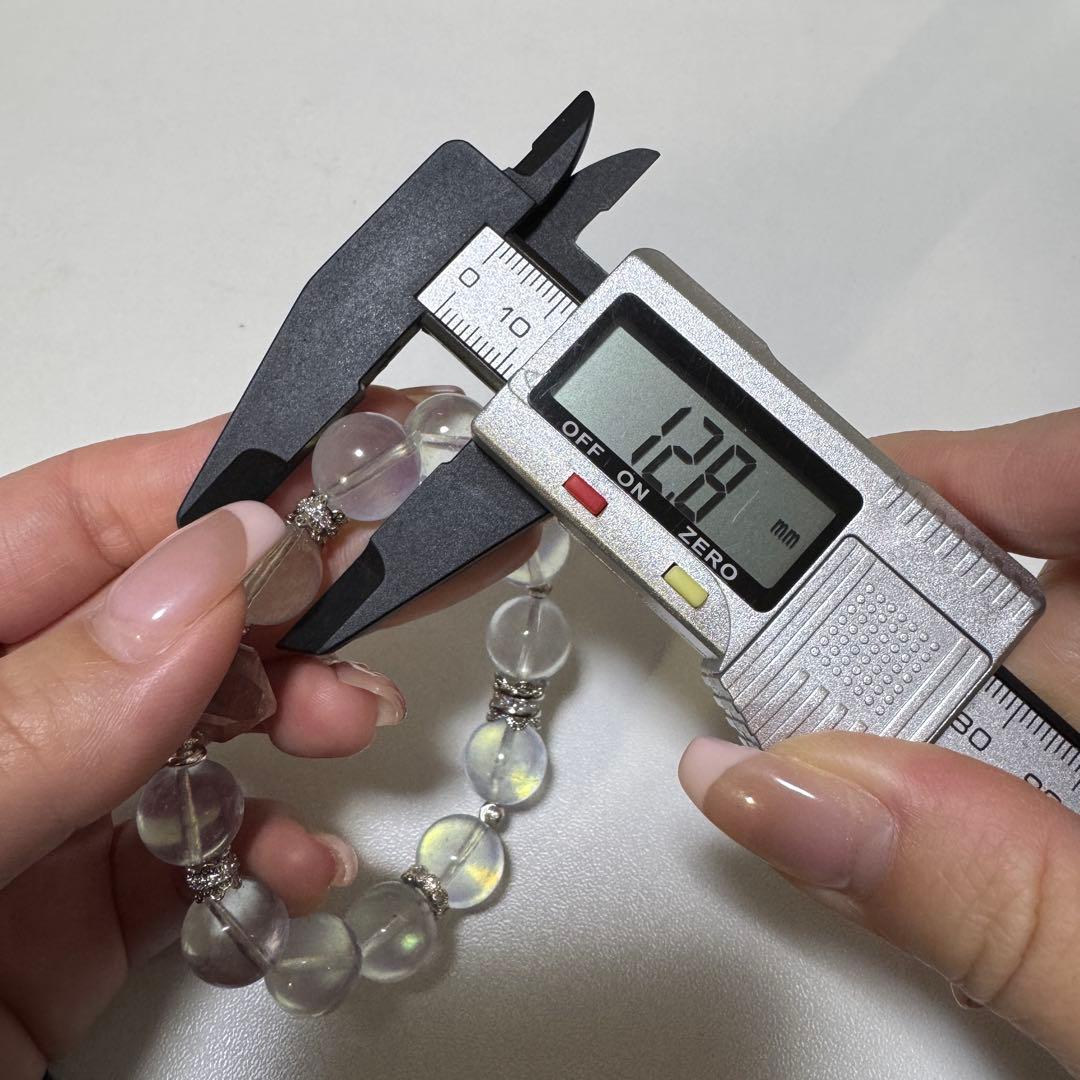 一点物　天然石　ハンドメイドブレス　ピンクイエローシラーアクアマリン　最高ランク