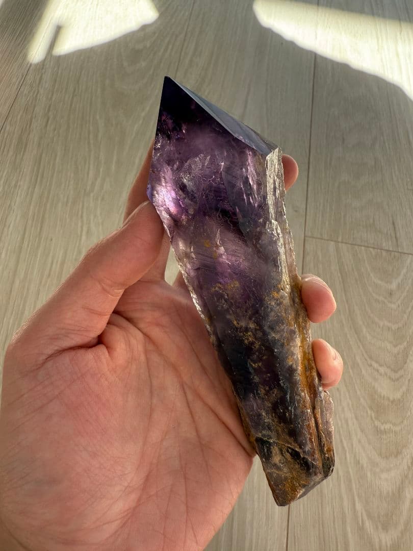 【週末限定セール】【希少】アメジスト原石 2本セット 専用台座付！極上魔法の杖