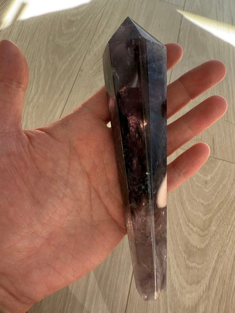 【週末限定セール】【希少】アメジスト原石 2本セット 専用台座付！極上魔法の杖