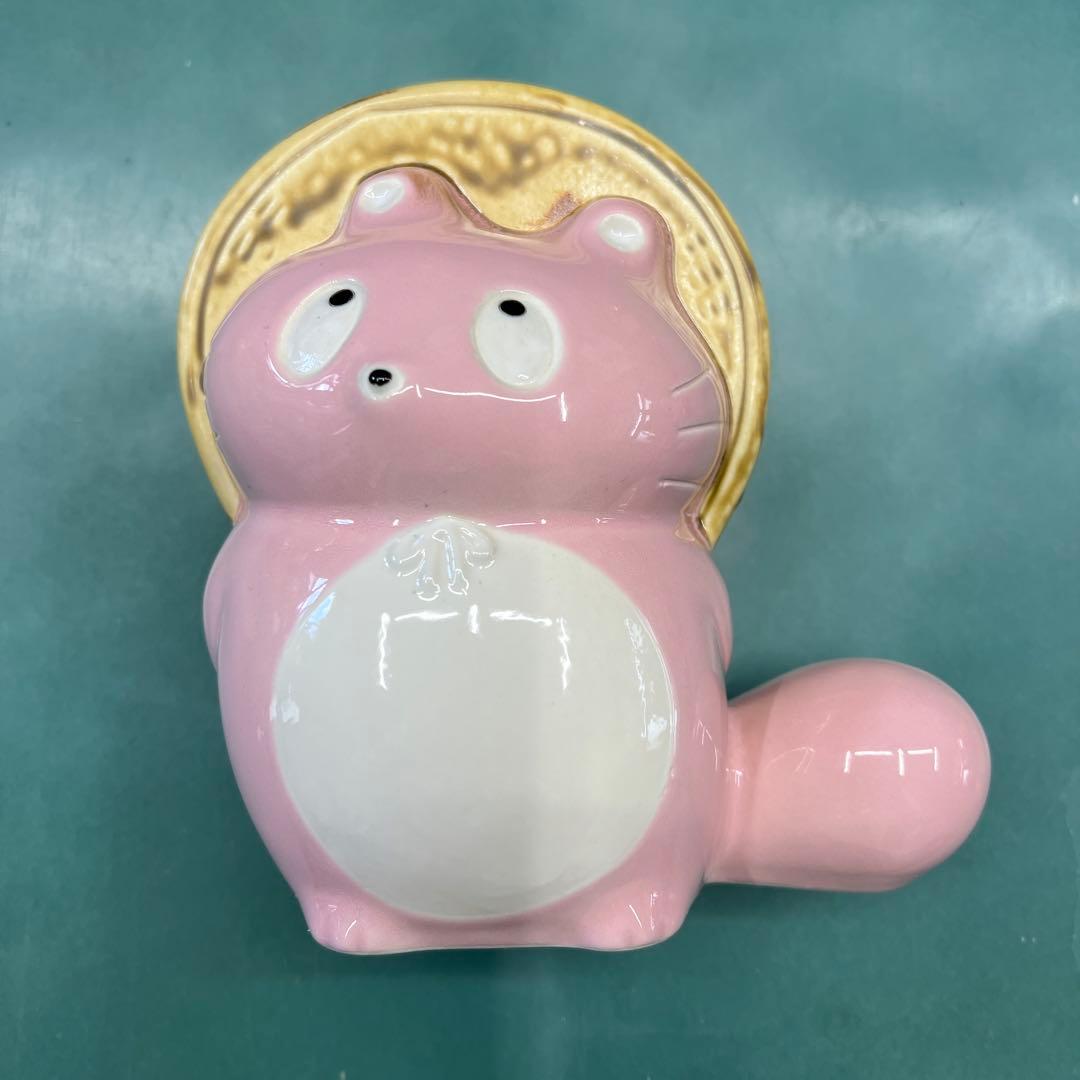 最終価格【ぼんやり子だぬき】手乗りサイズ ヒダカナオト　陶器　桜色