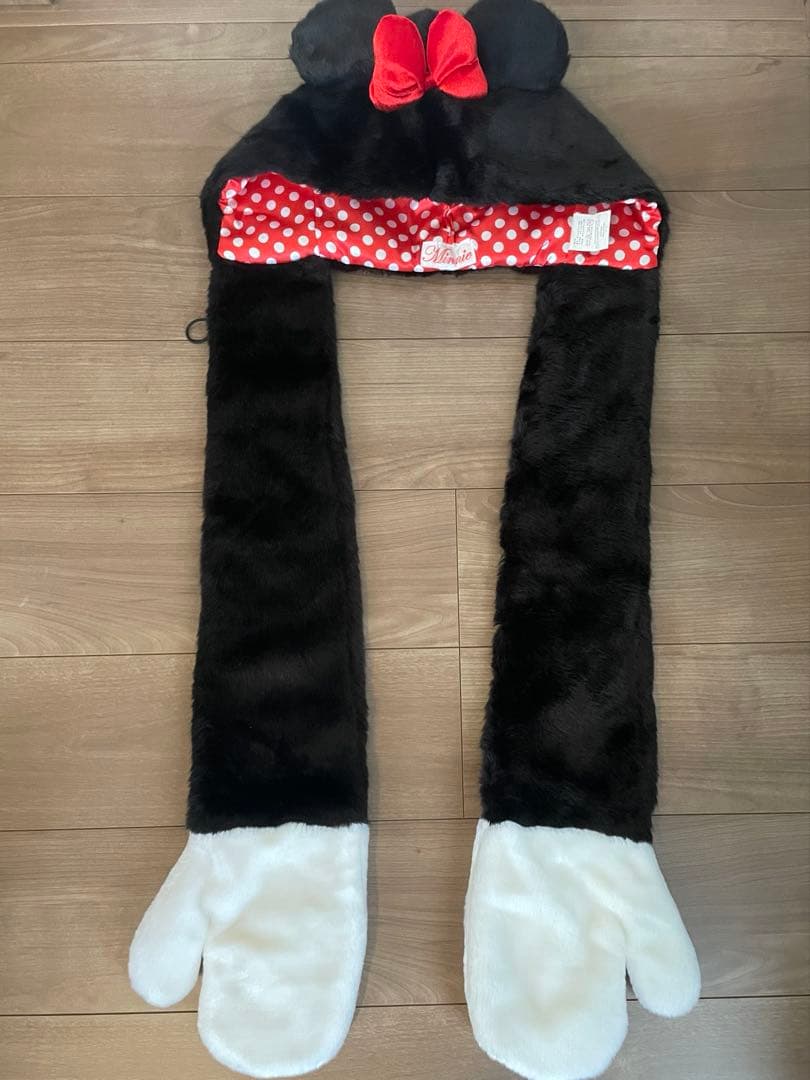 【美品】ファンキャップ　ミニーマウス　帽子　マフラー　手袋