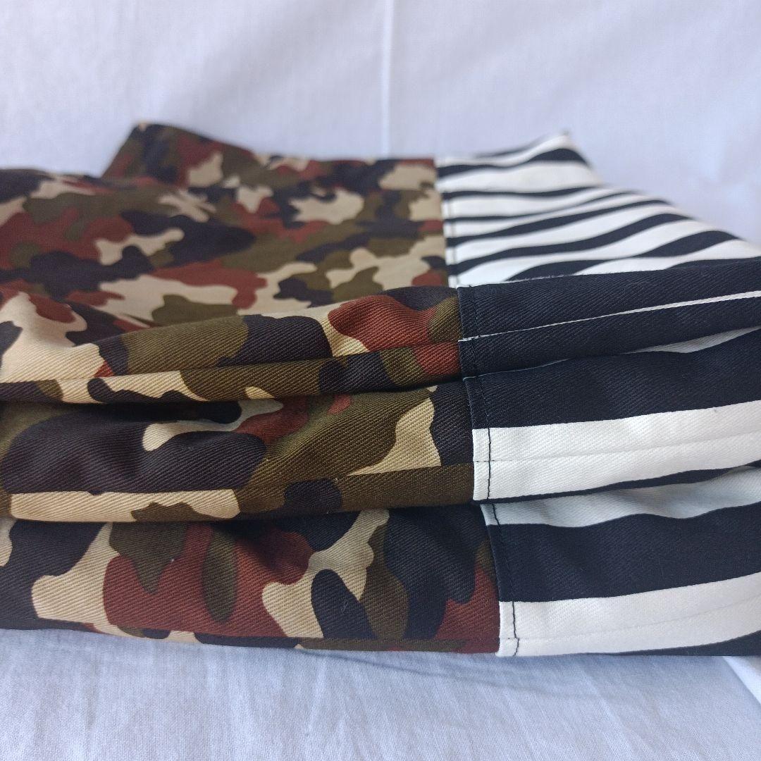 入園入学6点セット 迷彩×ブラックストライプ レッスンバッグ シューズバッグ 他