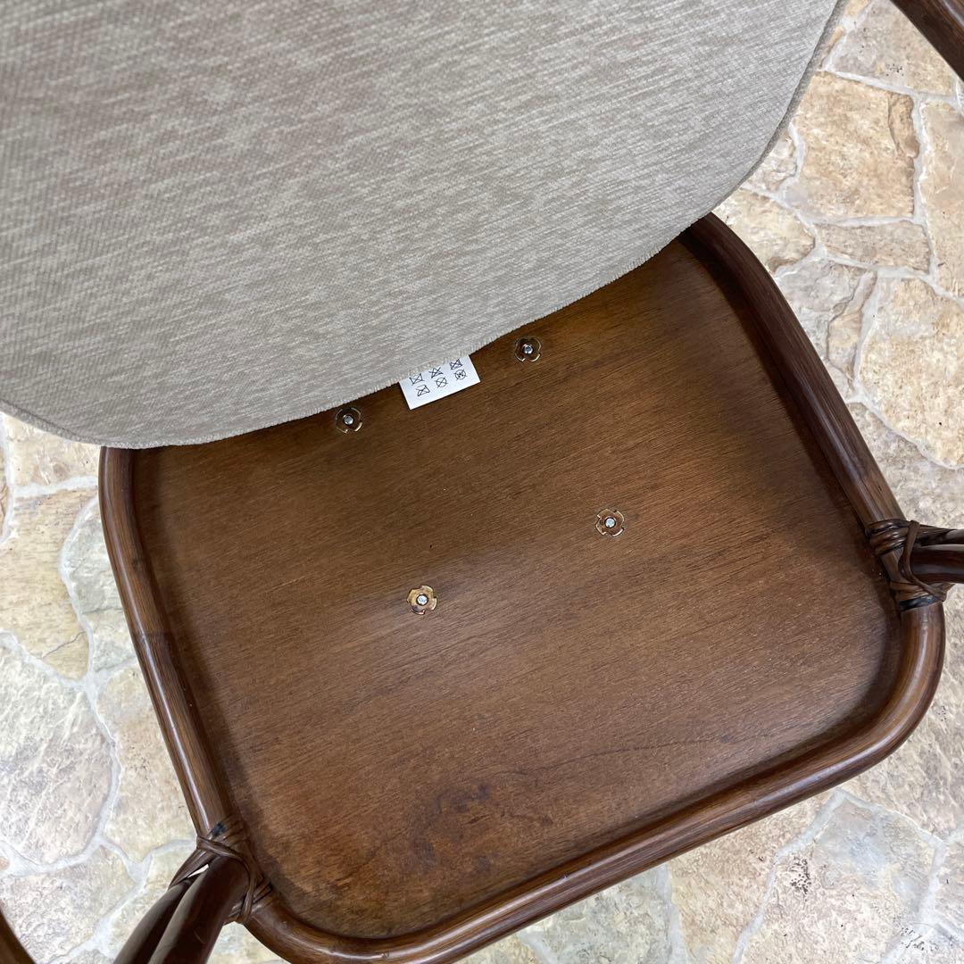 回転椅子　籐　ラタン　360度　アームチェア　ニトリ　リラックスチェア