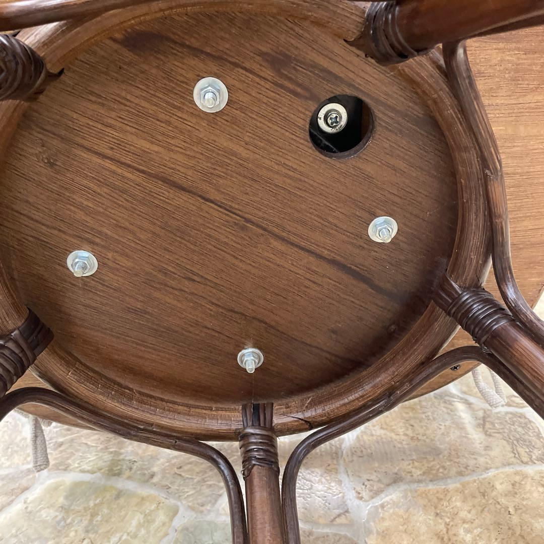 回転椅子　籐　ラタン　360度　アームチェア　ニトリ　リラックスチェア