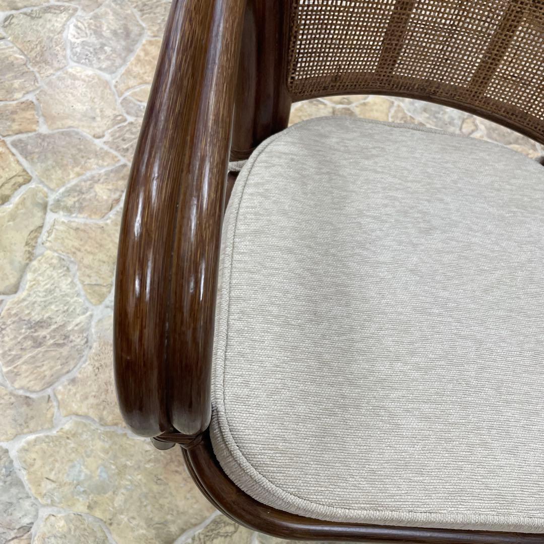 回転椅子　籐　ラタン　360度　アームチェア　ニトリ　リラックスチェア