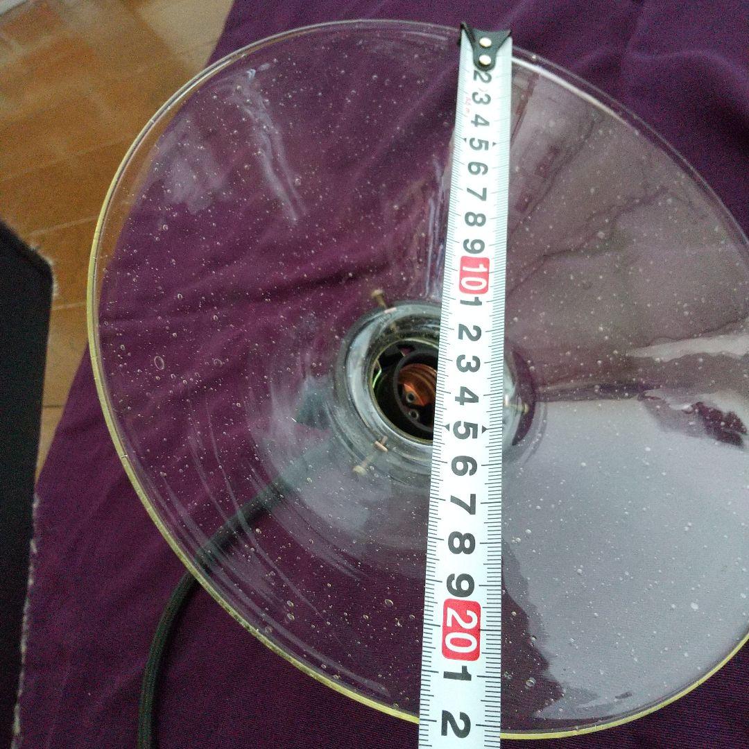 アンティーク・大正ロマン・透明気泡入り吹きガラス電笠