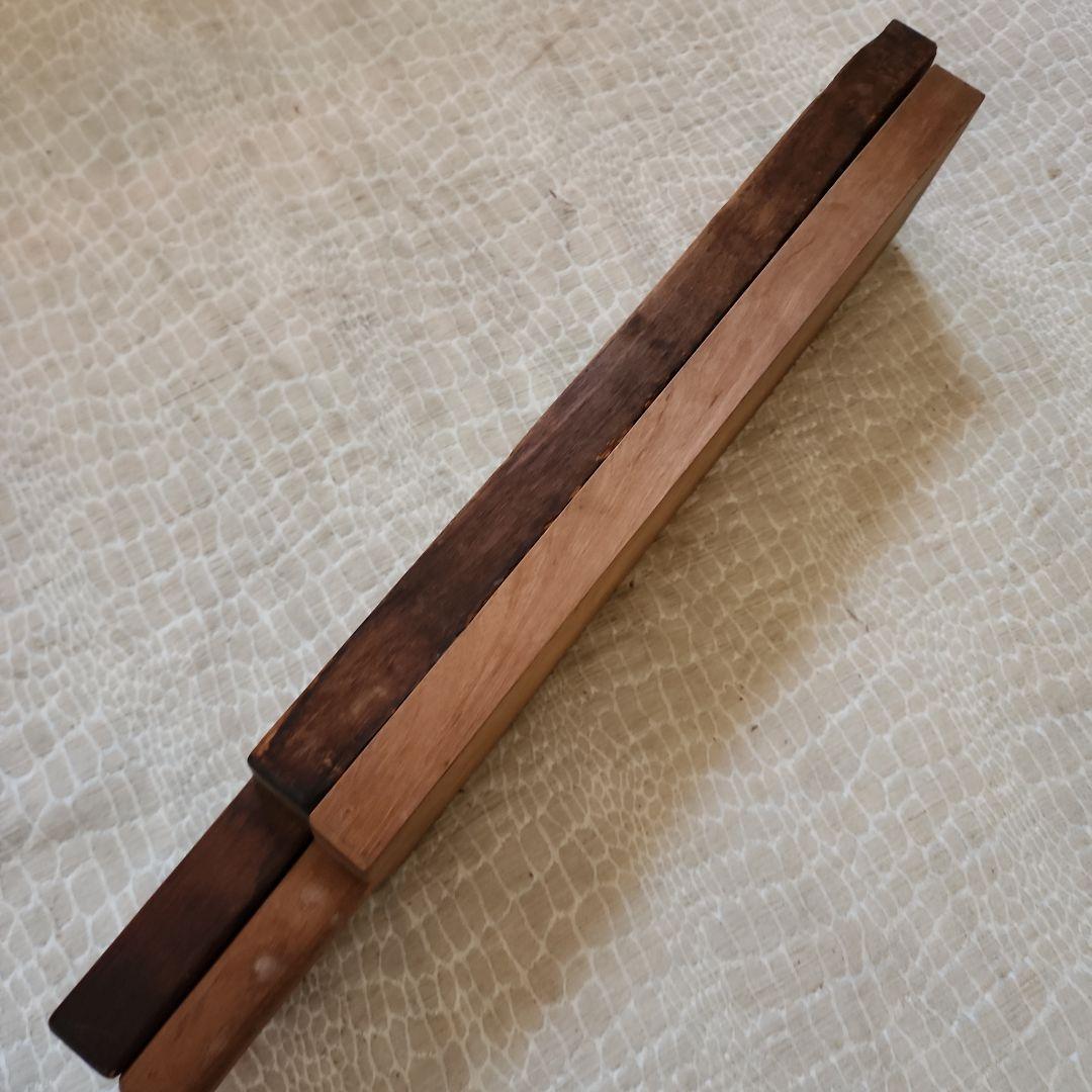菓子木型2点セット-11　古い 木型 菓子型 和菓子 木製 古道具 古物