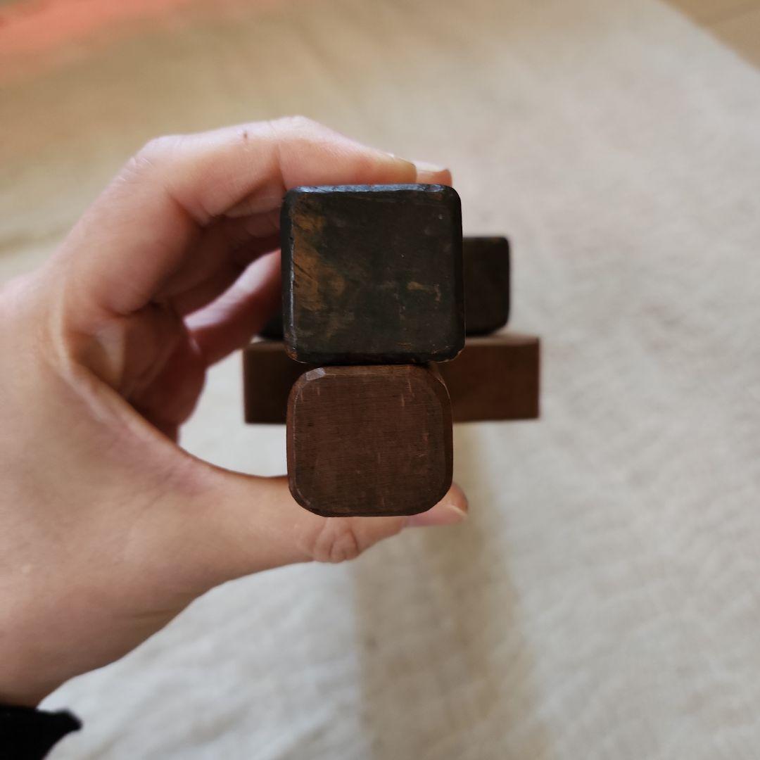 菓子木型2点セット-11　古い 木型 菓子型 和菓子 木製 古道具 古物