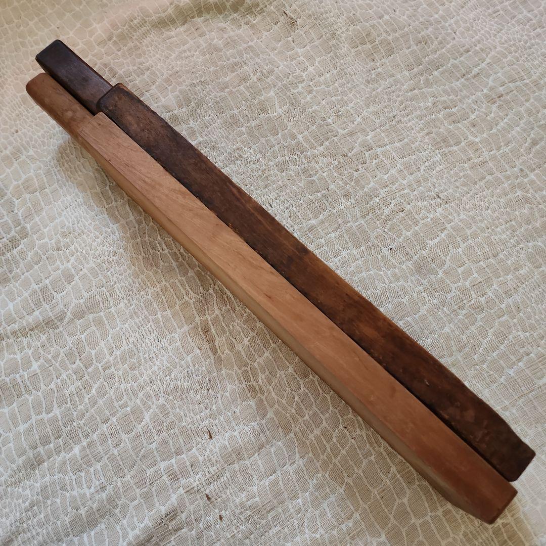 菓子木型2点セット-11　古い 木型 菓子型 和菓子 木製 古道具 古物